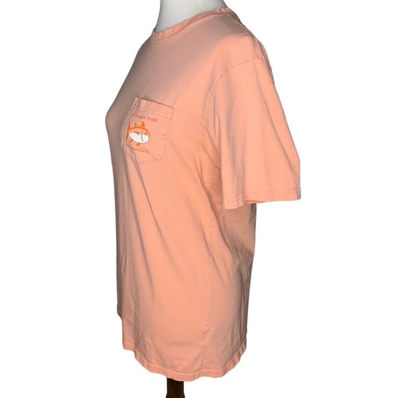 Southern Tide The Skipjack Pocket T Shirt Men's Small Unisex Peach - Picture 3 of 7